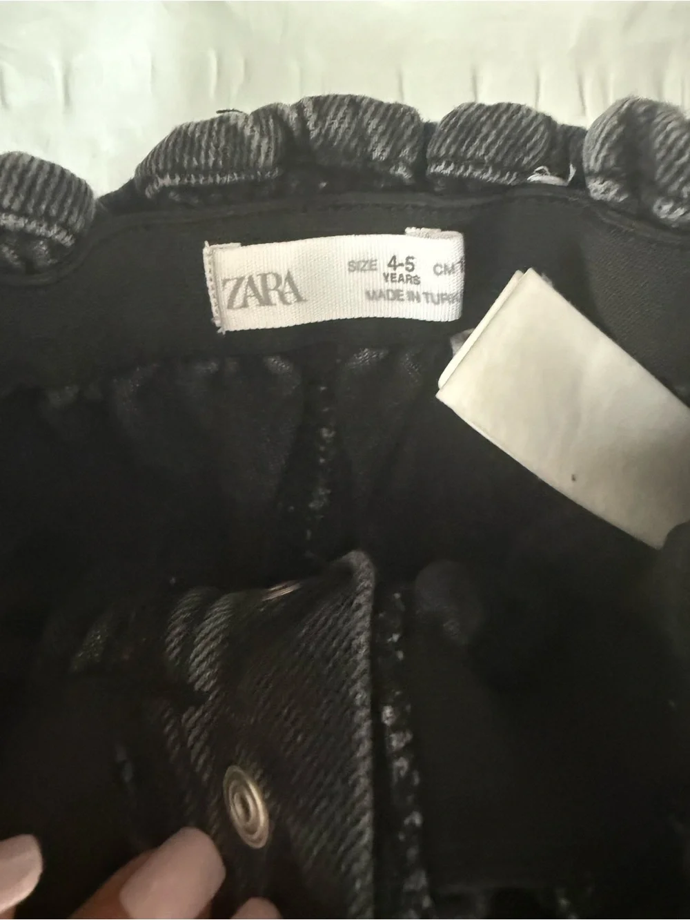 ZARA Kids Black Distressed Denim Jogger Pants